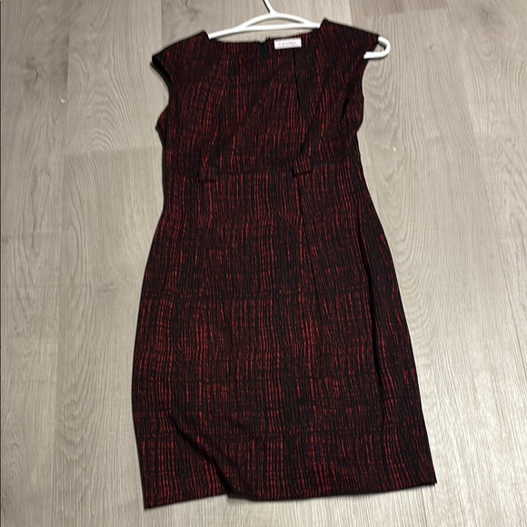 Calvin Klein Red Asymmetrical Sheath Dress for Work - Picture 1 of 3